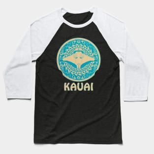 Manta Ray Shield of Kauai Baseball T-Shirt